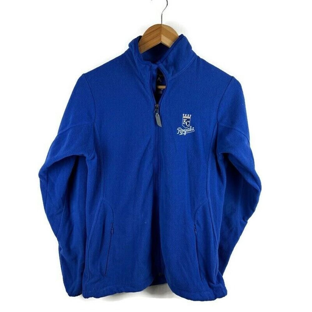 Antigua Kansas City Royals Fleece Jacket Womens Small Blue Full Zip